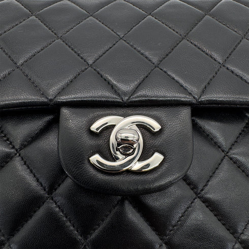 CHANEL VINTAGE CLASSIC FLAP MEDIUM CHAIN SHOULDER BAG BLACK LAMB SKIN 90287894 - PURPOSE