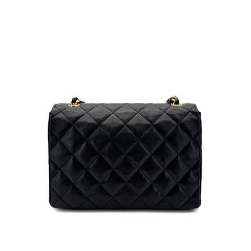 CHANEL VINTAGE MATELASSE BIG COCO CHAIN SHOULDER BAG BLACK LAMB SKIN 90287895 - PURPOSE