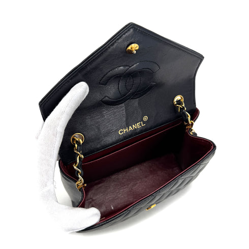 CHANEL VINTAGE MATELASSE BIG COCO CHAIN SHOULDER BAG BLACK LAMB SKIN 90287895 - PURPOSE