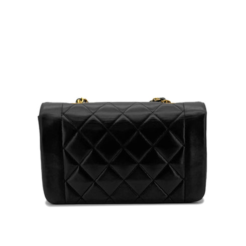 CHANEL VINTAGE DIANA SMALL CHAIN SHOULDER BAG BLACK LAMB SKIN 90287897 - PURPOSE