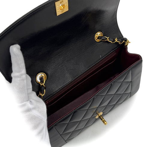 CHANEL VINTAGE DIANA SMALL CHAIN SHOULDER BAG BLACK LAMB SKIN 90287897 - PURPOSE