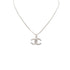 CHANEL VINTAGE NECKLACE COCOMARK RHINESTONE SILVER ACCESSORY 00A 90287901 - PURPOSE