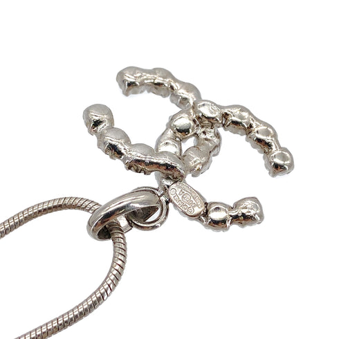 CHANEL VINTAGE NECKLACE COCOMARK RHINESTONE SILVER ACCESSORY 00A 90287901 - PURPOSE