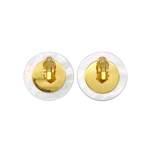 CHANEL VINTAGE EARRINGS ROUND COCOMARK SHELL ACCESSORY 90287902 - PURPOSE
