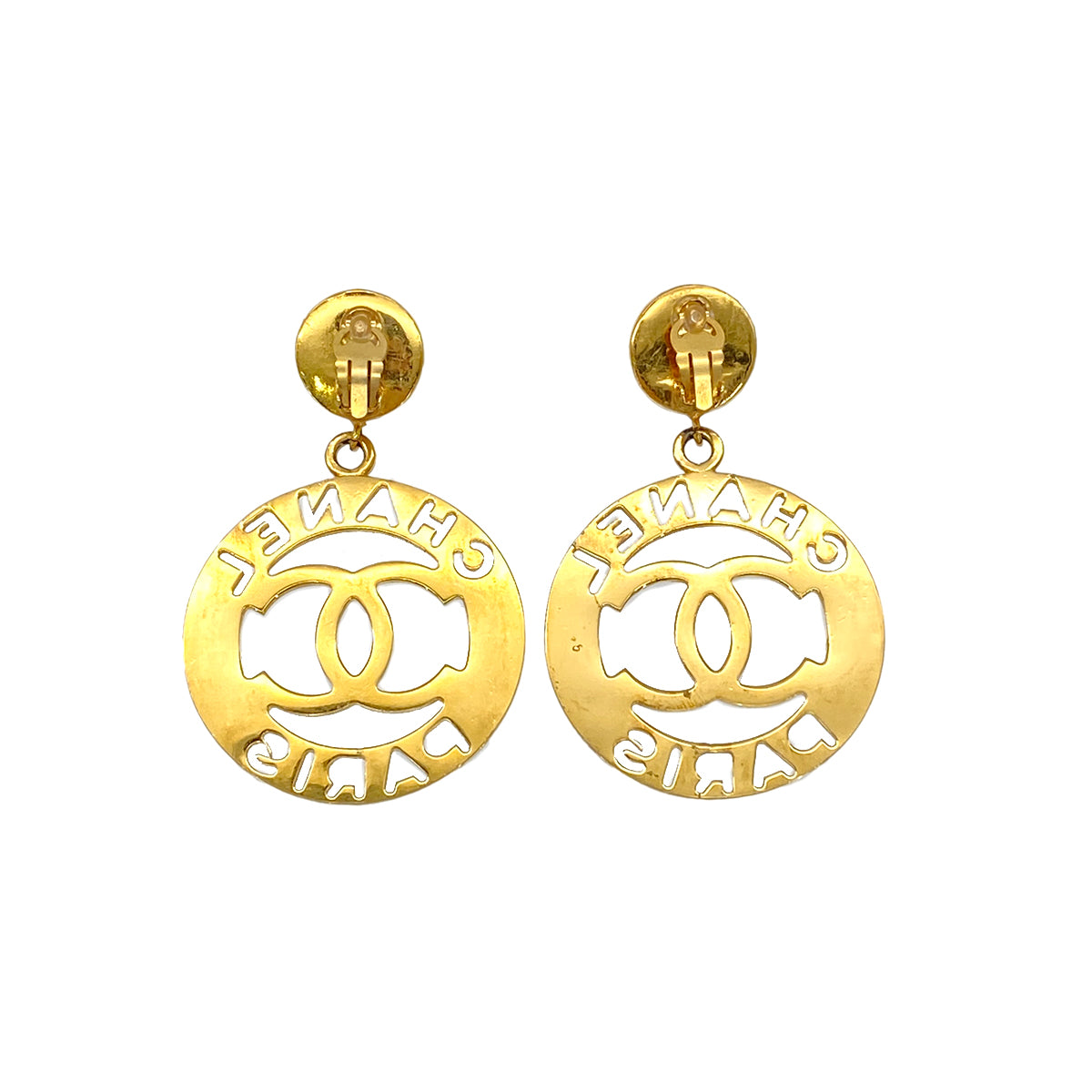 CHANEL VINTAGE EARRINGS COCOMARK LOGO FAUX PEARL SWING ACCESSORY 90287903