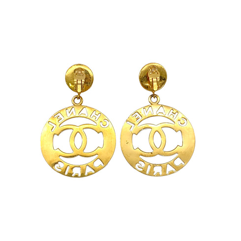 CHANEL VINTAGE EARRINGS COCOMARK LOGO FAUX PEARL SWING ACCESSORY 90287903 - PURPOSE