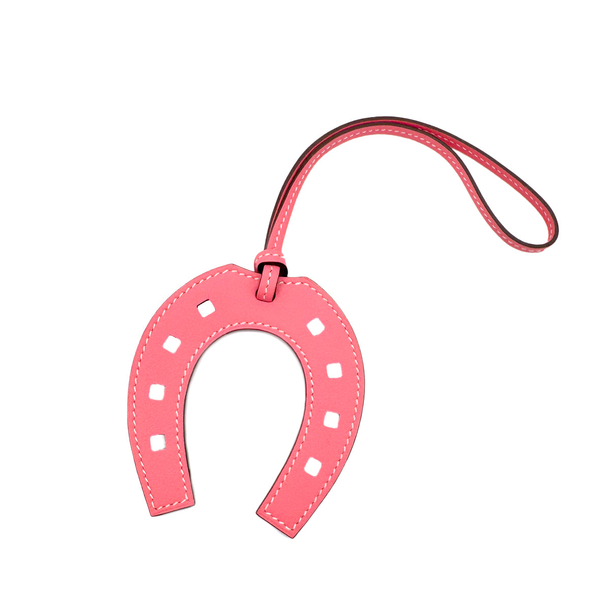 HERMES PADDOCK FER A CHEVAL BAG CHARM ROSE DETE SWIFT 90287915