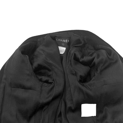 CHANEL COCO BUTTON JACKET BLACK WOOL 34 02P RTW 90287918