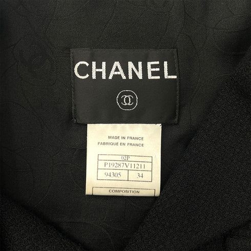 CHANEL COCO BUTTON JACKET BLACK WOOL 34 02P RTW 90287918