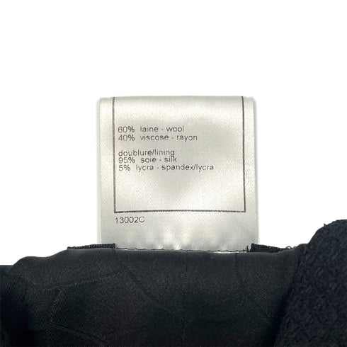 CHANEL COCO BUTTON JACKET BLACK WOOL 34 02P RTW 90287918