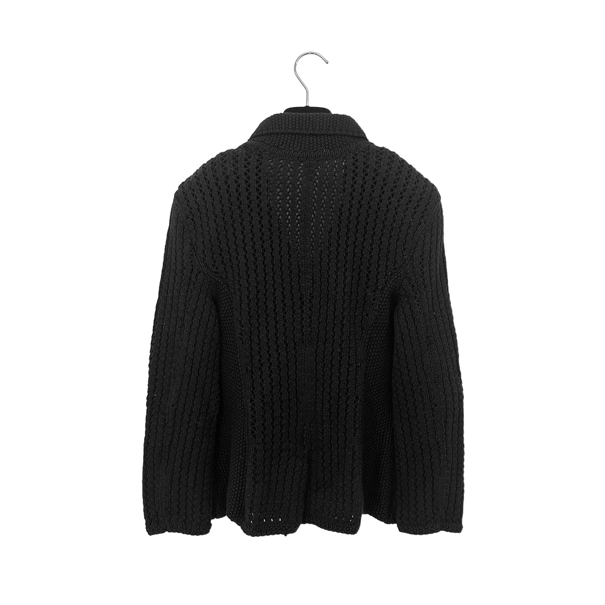 CHANEL CAMELLIA COCO BUTTON KNIT JACKET BLACK COTTON 36 03P RTW 90287919