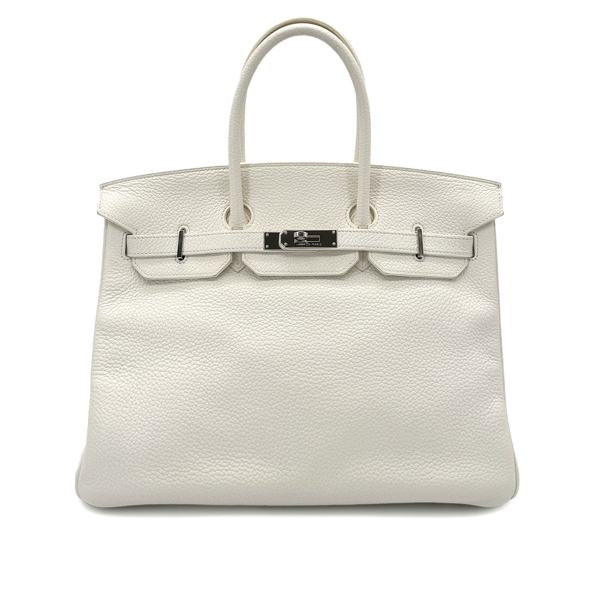HERMES BIRKIN 35 WHITE TAURILLON CLEMENCE HAND BAG □N SHW 90287995