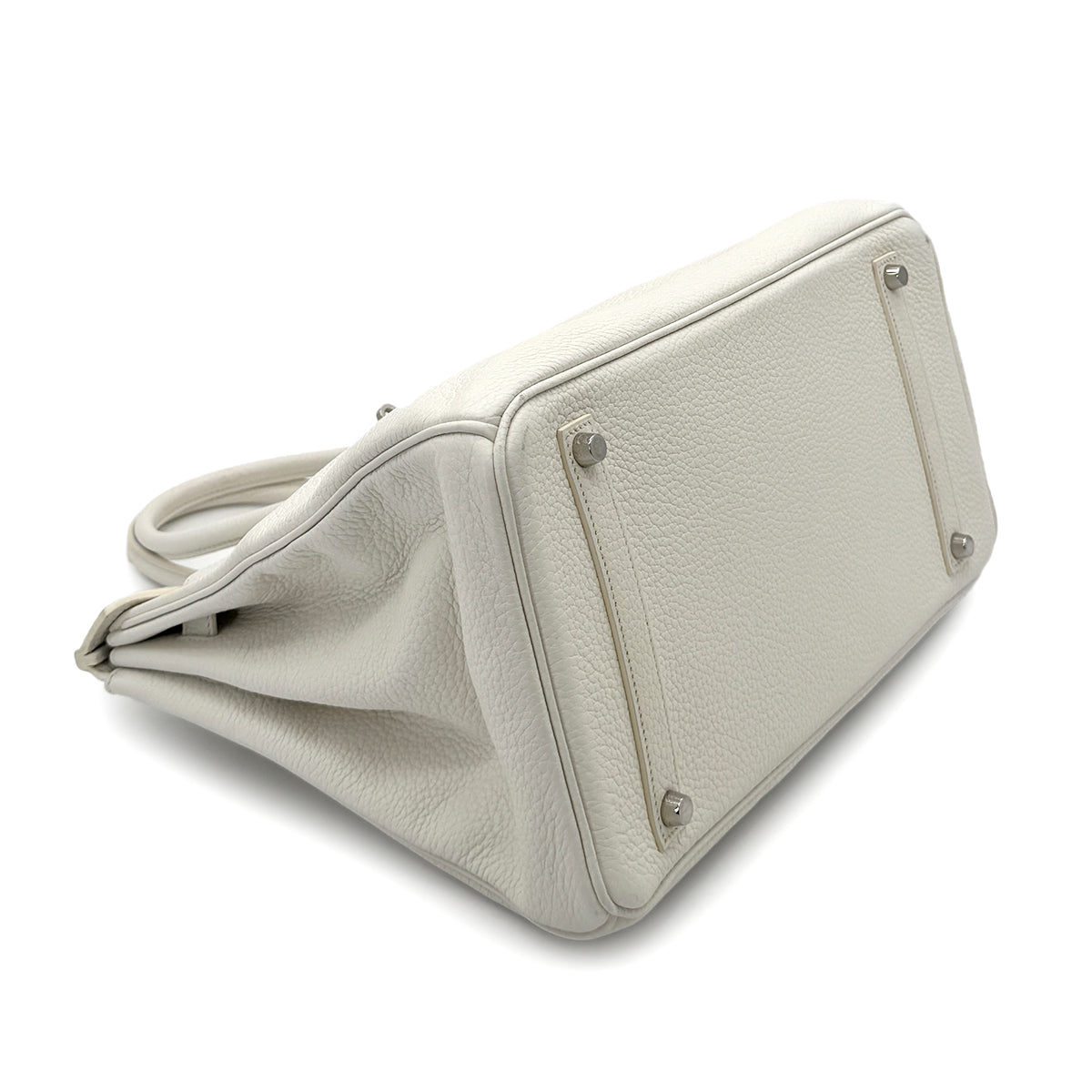 HERMES BIRKIN 35 WHITE TAURILLON CLEMENCE HAND BAG □N SHW 90287995