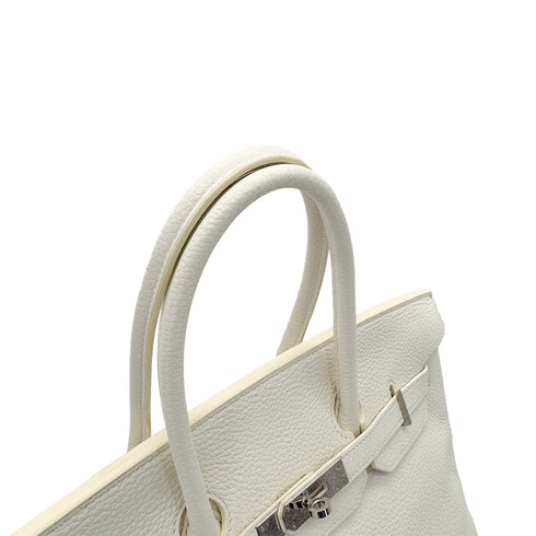 HERMES BIRKIN 35 WHITE TAURILLON CLEMENCE HAND BAG □N SHW 90287995 - PURPOSE