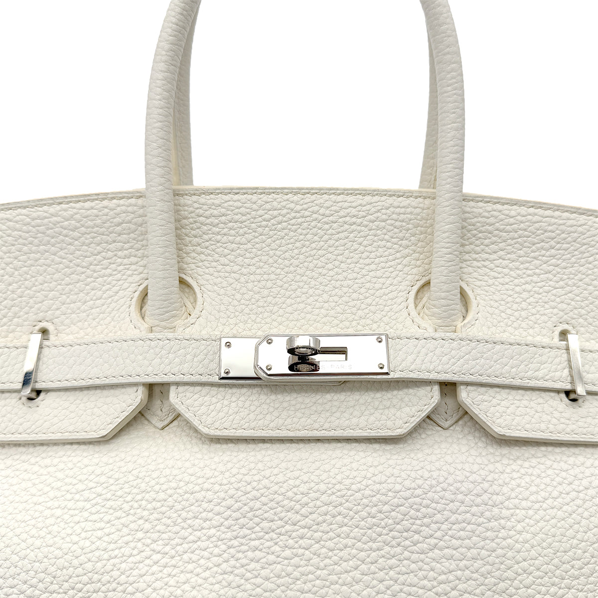 HERMES BIRKIN 35 WHITE TAURILLON CLEMENCE HAND BAG □N SHW 90287995