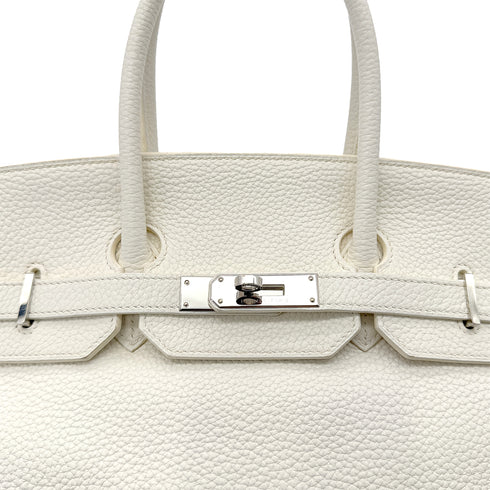 HERMES BIRKIN 35 WHITE TAURILLON CLEMENCE HAND BAG □N SHW 90287995 - PURPOSE