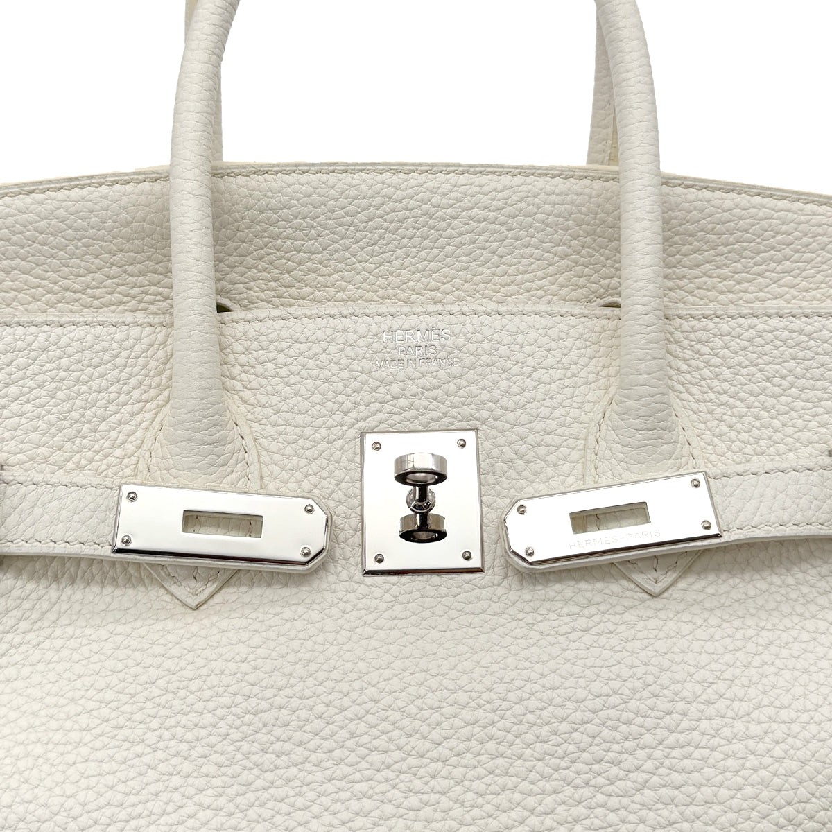 HERMES BIRKIN 35 WHITE TAURILLON CLEMENCE HAND BAG □N SHW 90287995