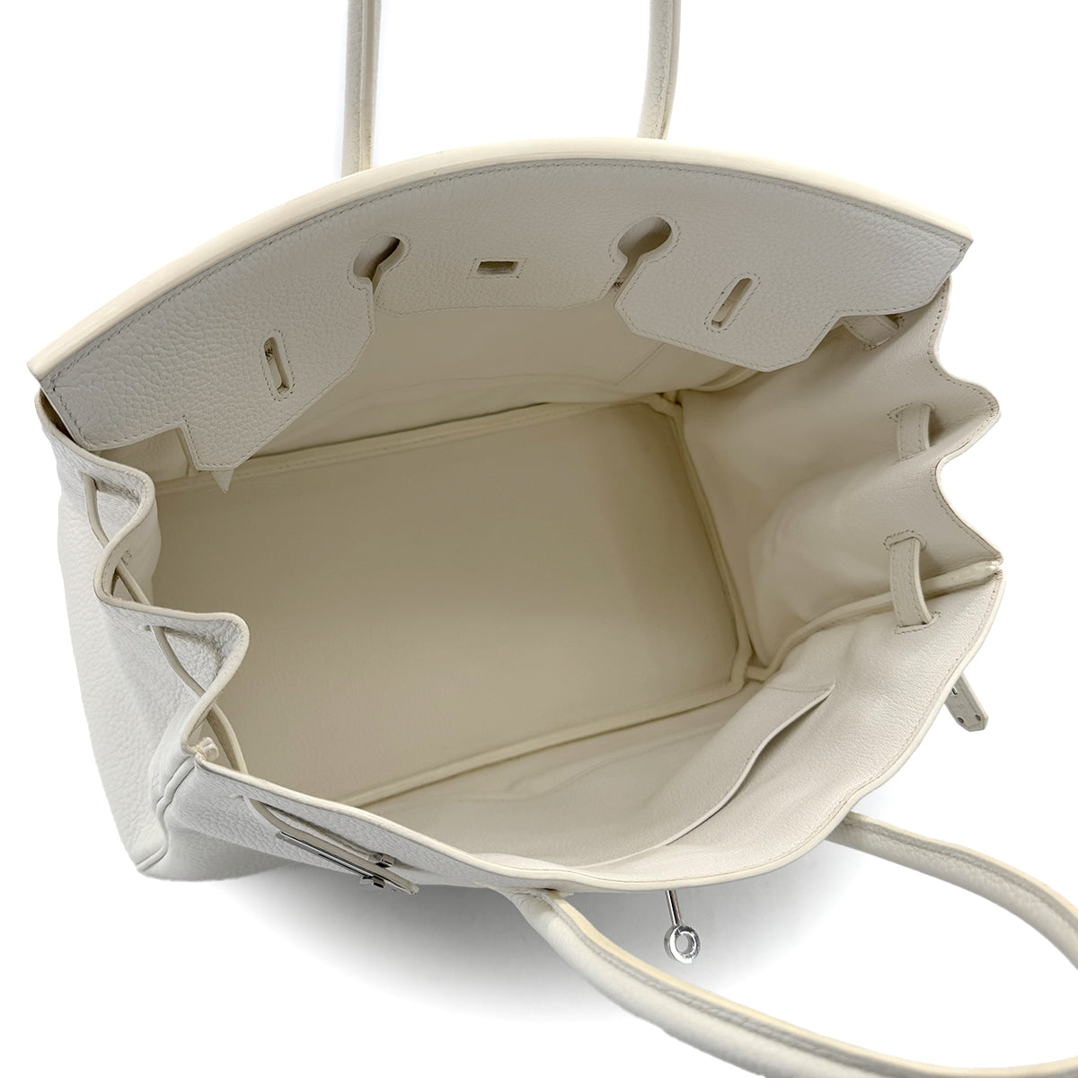 HERMES BIRKIN 35 WHITE TAURILLON CLEMENCE HAND BAG □N SHW 90287995