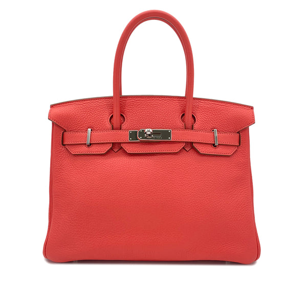 HERMES BIRKIN 30 ROSE JAIPUR TAURILLON CLEMENCE HAND BAG □P SHW 90287996 - PURPOSE