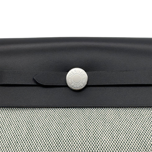 HERMES HER BAG ZIP 20 MINI VERT MOYEN BLACK VACHE HUNTER TOILE MILITAIRE SHOULDER BAG K 90287998 - PURPOSE