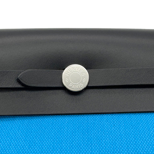 HERMES HER BAG ZIP 20 MINI BLEU RIVIERA BLACK VACHE HUNTER TOILE MILITAIRE SHOULDER BAG W 90287999 - PURPOSE