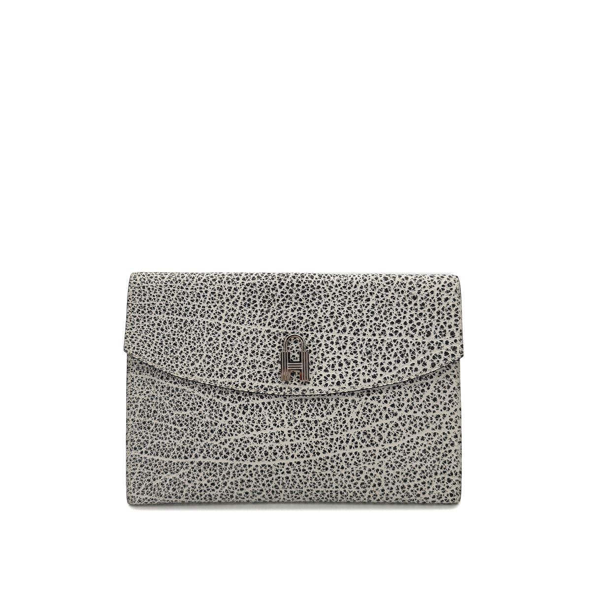 HERMES POCHETTE RIO CADENA BLACK WHITE DALMATIAN CLUTCH BAG □D SHW 90288000