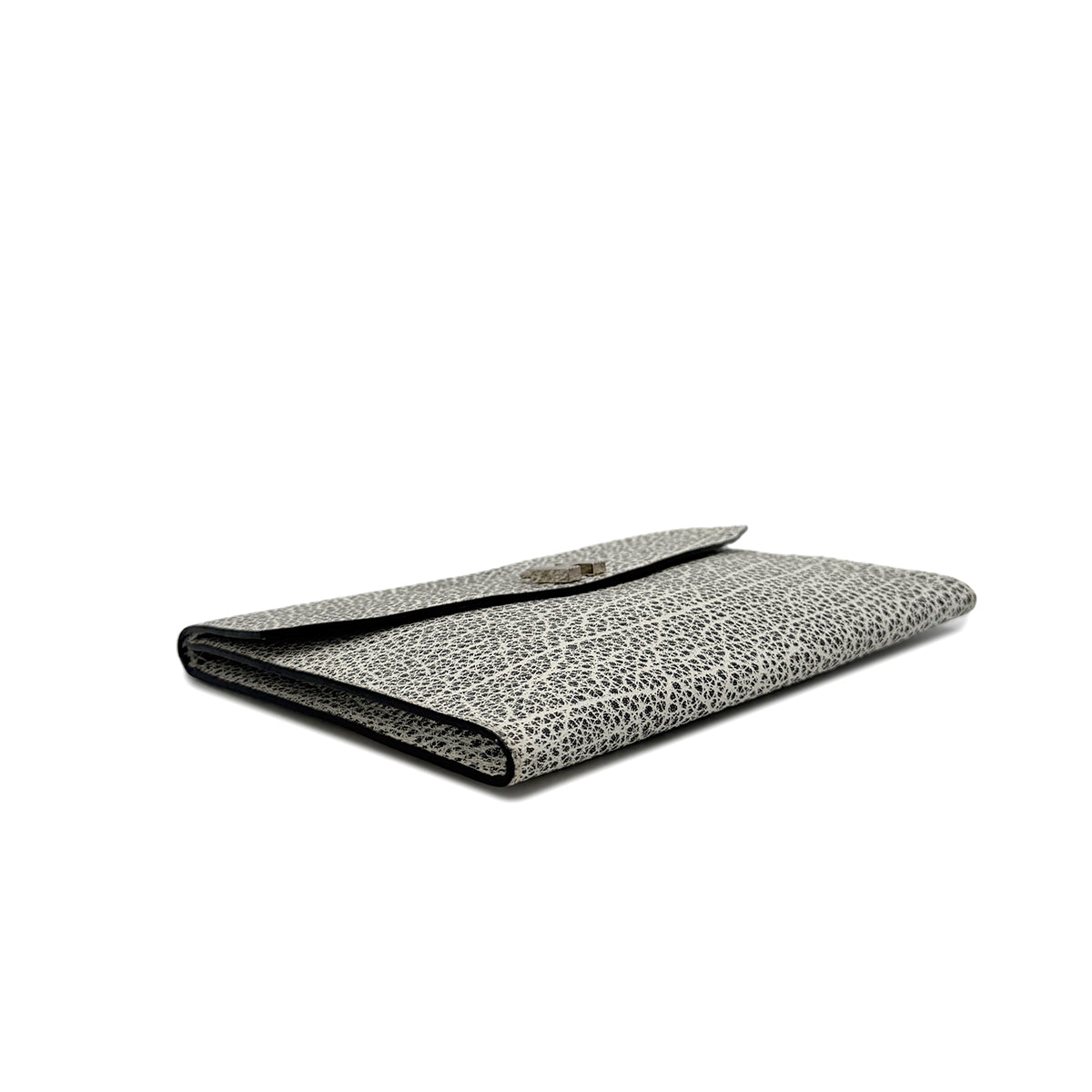 HERMES POCHETTE RIO CADENA BLACK WHITE DALMATIAN CLUTCH BAG □D SHW 90288000