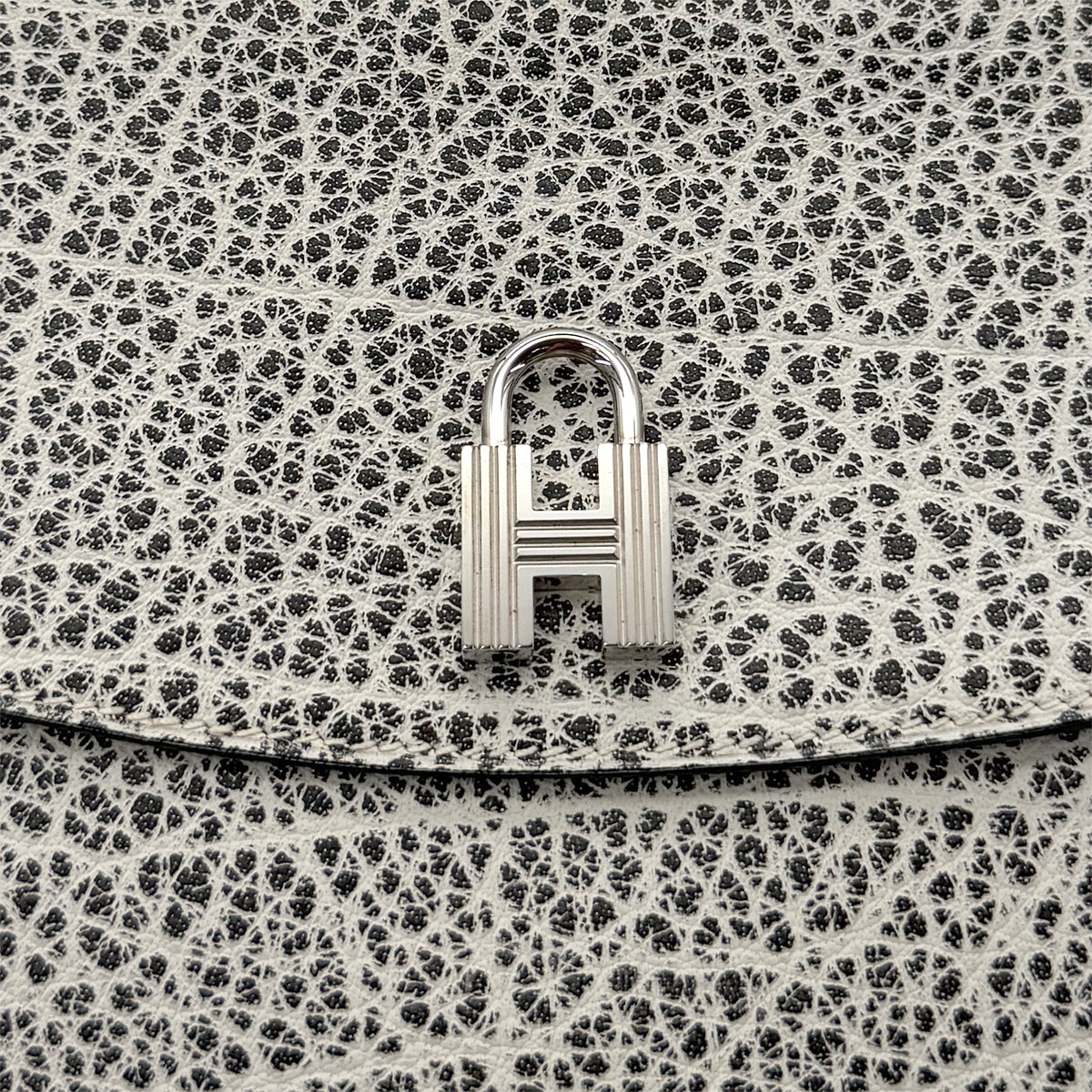 HERMES POCHETTE RIO CADENA BLACK WHITE DALMATIAN CLUTCH BAG □D SHW 90288000