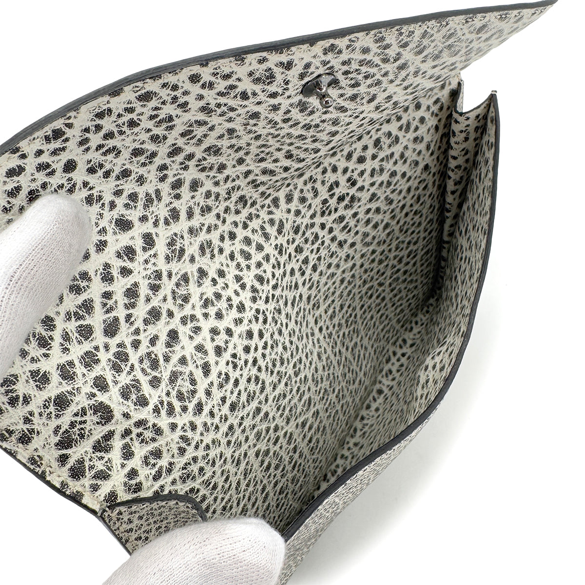 HERMES POCHETTE RIO CADENA BLACK WHITE DALMATIAN CLUTCH BAG □D SHW 90288000