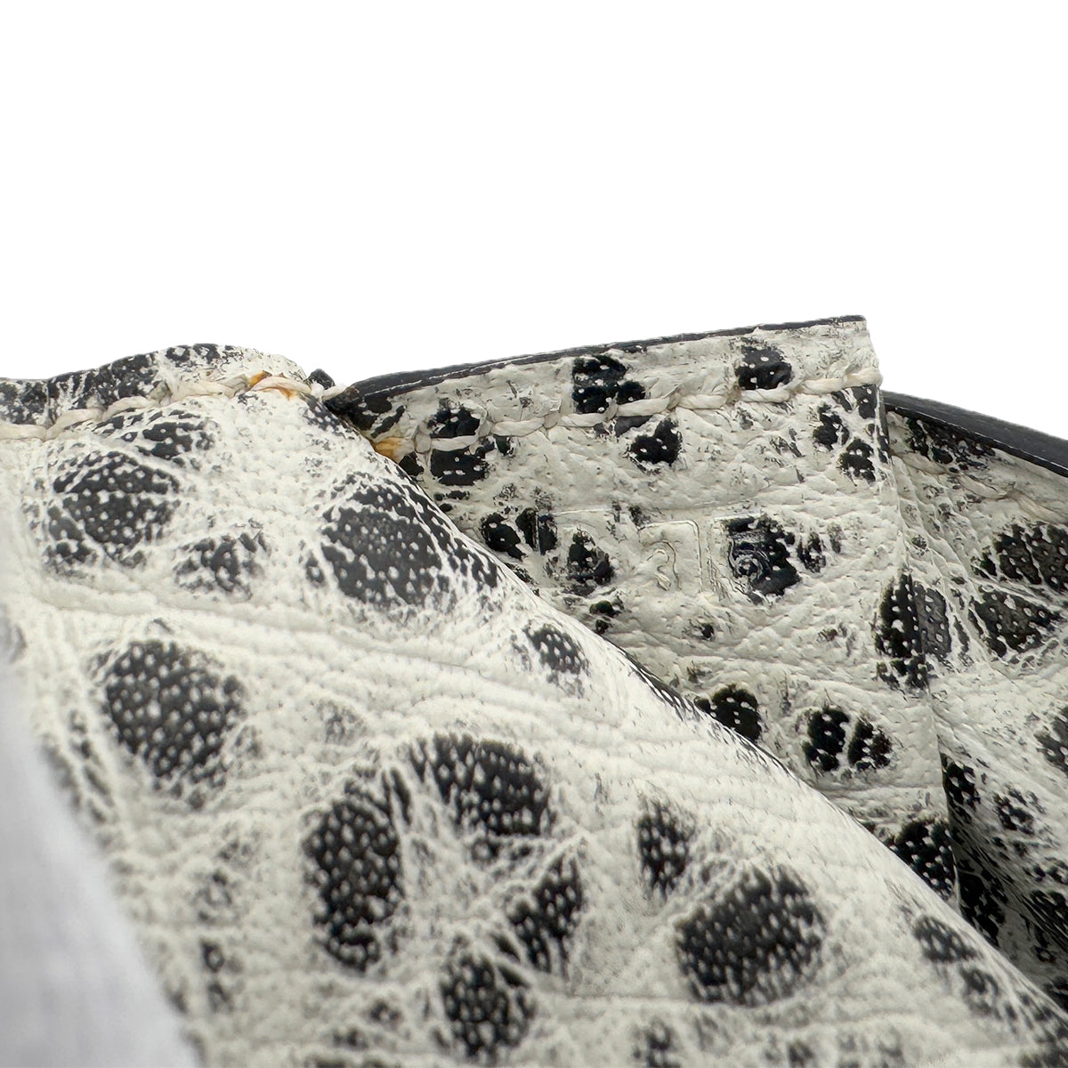 HERMES POCHETTE RIO CADENA BLACK WHITE DALMATIAN CLUTCH BAG □D SHW 90288000