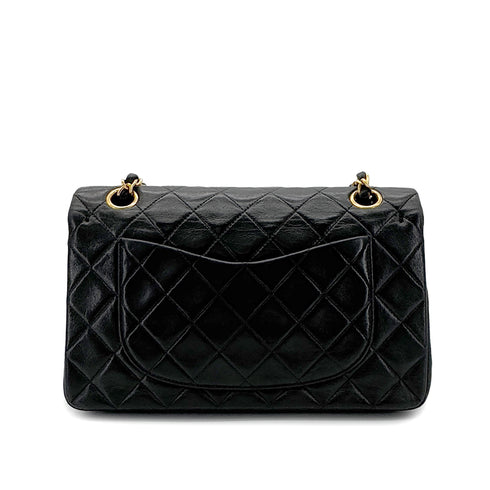 CHANEL VINTAGE CLASSIC FLAP SMALL CHAIN SHOULDER BAG BLACK LAMB SKIN 90288001 - PURPOSE