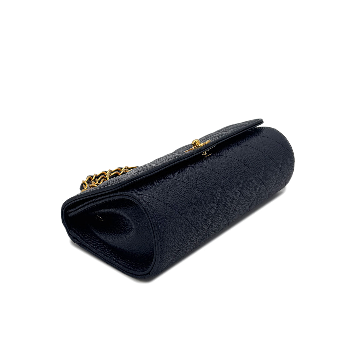CHANEL VINTAGE MATELASSE CHAIN SHOULDER BAG NAVY CAVIAR SKIN 90288003