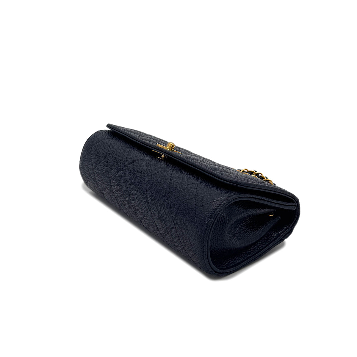 CHANEL VINTAGE MATELASSE CHAIN SHOULDER BAG NAVY CAVIAR SKIN 90288003