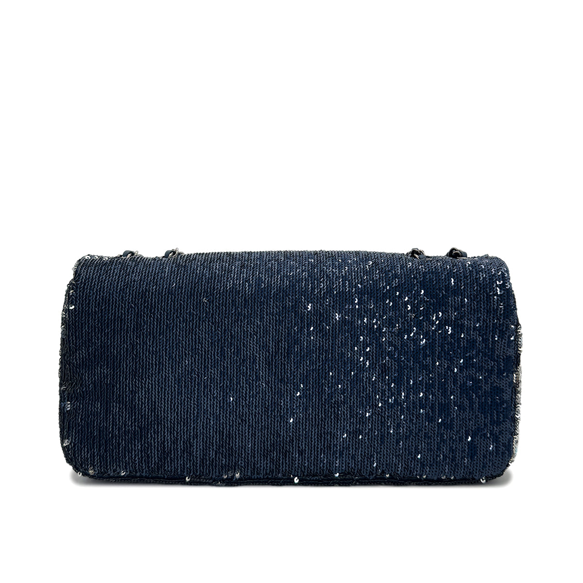 CHANEL COCO CUBA CHAIN SHOULDER BAG NAVY PINK SEQUINS LEATHER 90288005