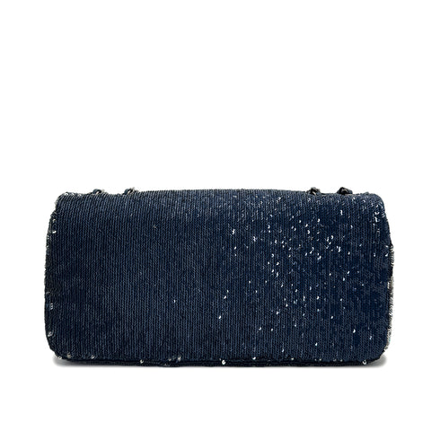 CHANEL COCO CUBA CHAIN SHOULDER BAG NAVY PINK SEQUINS LEATHER 90288005 - PURPOSE