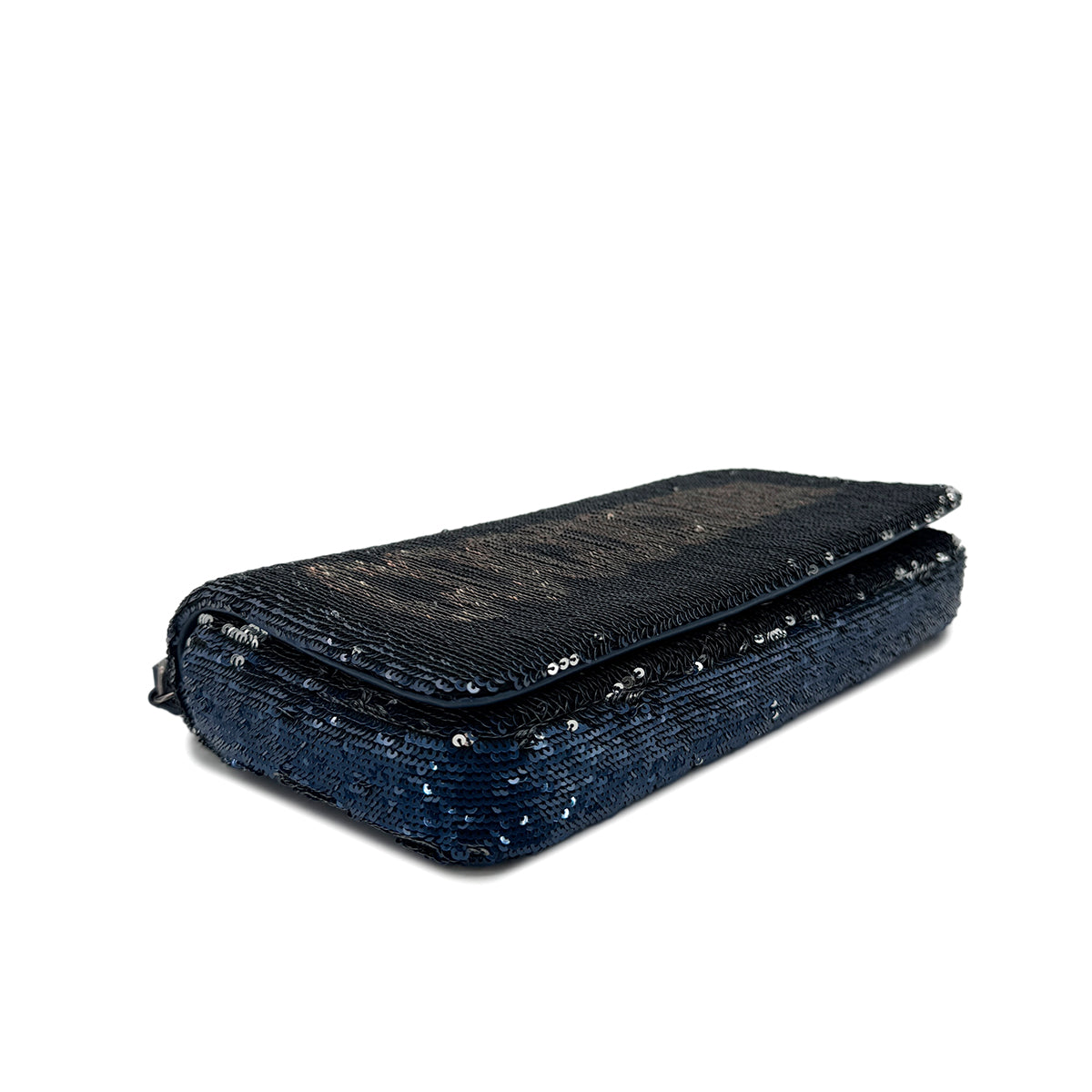 CHANEL COCO CUBA CHAIN SHOULDER BAG NAVY PINK SEQUINS LEATHER 90288005