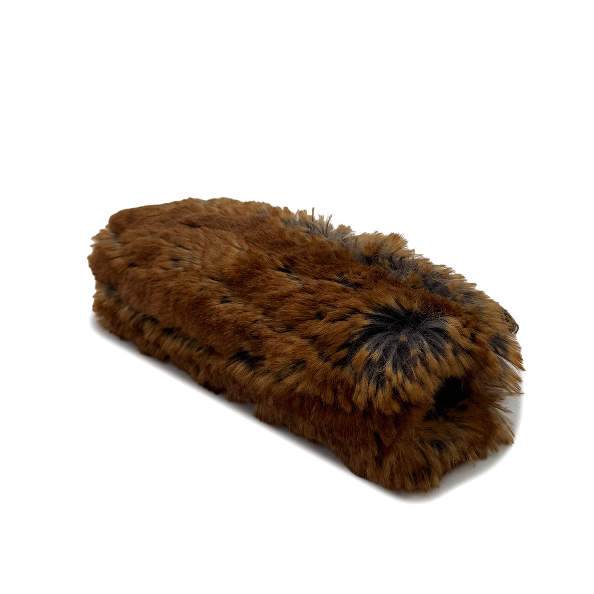 CHANEL CLUTCH CHAIN SHOULDER BAG BROWN TWEED FUR 90288006