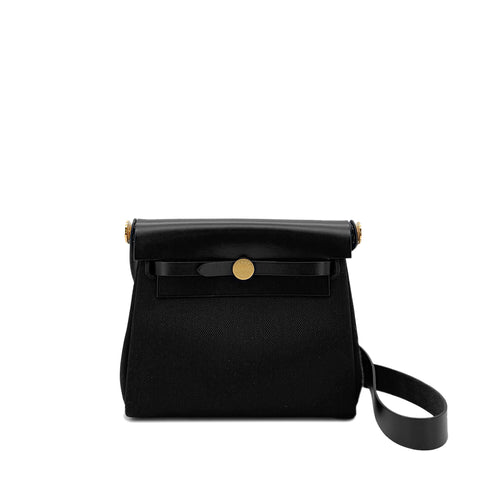 HERMES HER BAG ZIP 20 MINI BLACK VACHE HUNTER TOILE MILITAIRE SHOULDER BAG K GHW 90288007 - PURPOSE