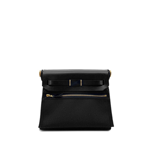 HERMES HER BAG ZIP 20 MINI BLACK VACHE HUNTER TOILE MILITAIRE SHOULDER BAG K GHW 90288007 - PURPOSE