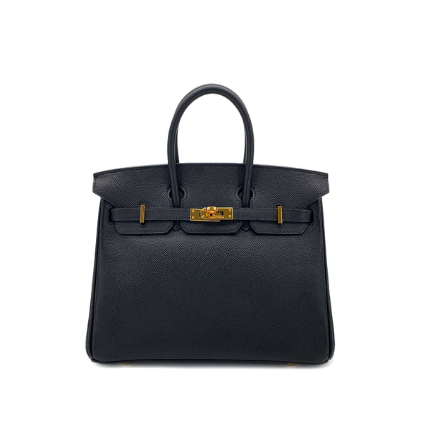HERMES BIRKIN 25 BLACK EPSOM HAND BAG □I GHW 90288008 - PURPOSE