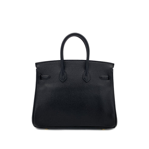 HERMES BIRKIN 25 BLACK EPSOM HAND BAG □I GHW 90288008 - PURPOSE