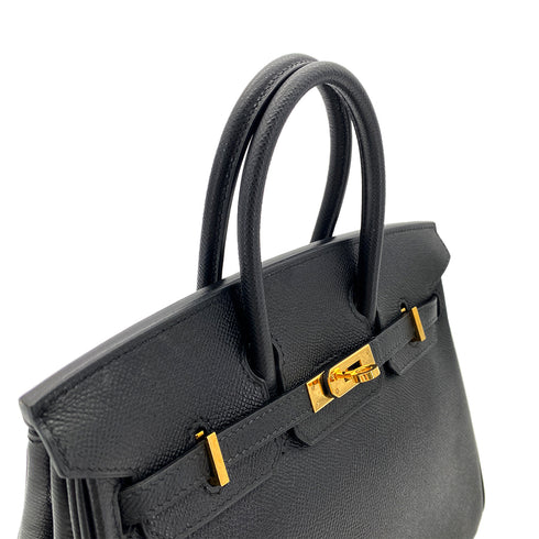 HERMES BIRKIN 25 BLACK EPSOM HAND BAG □I GHW 90288008 - PURPOSE