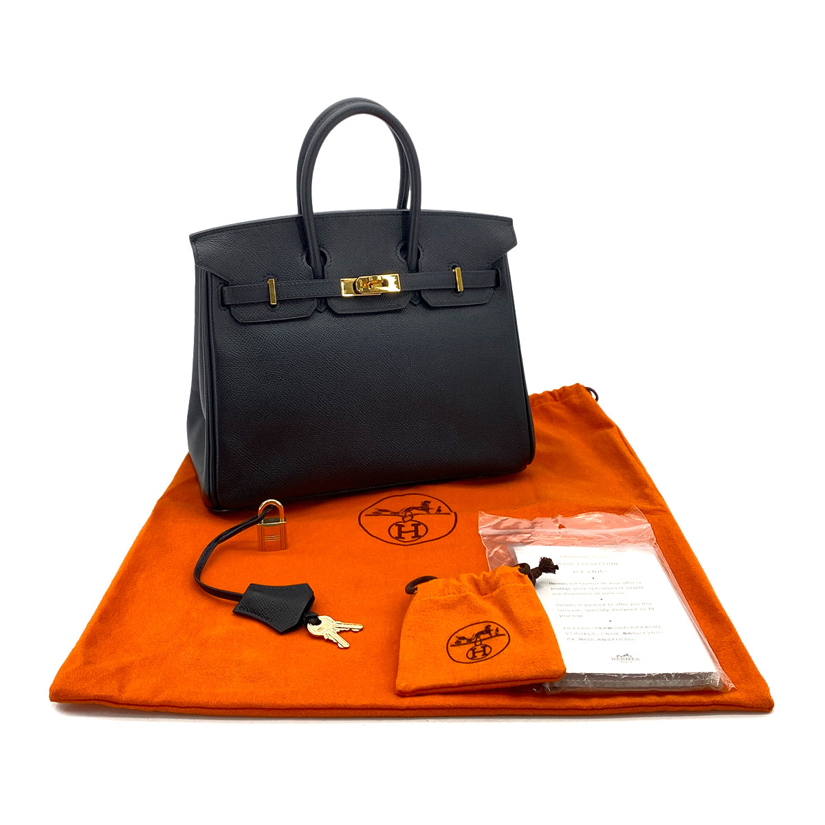 HERMES BIRKIN 25 BLACK EPSOM HAND BAG □I GHW 90288008
