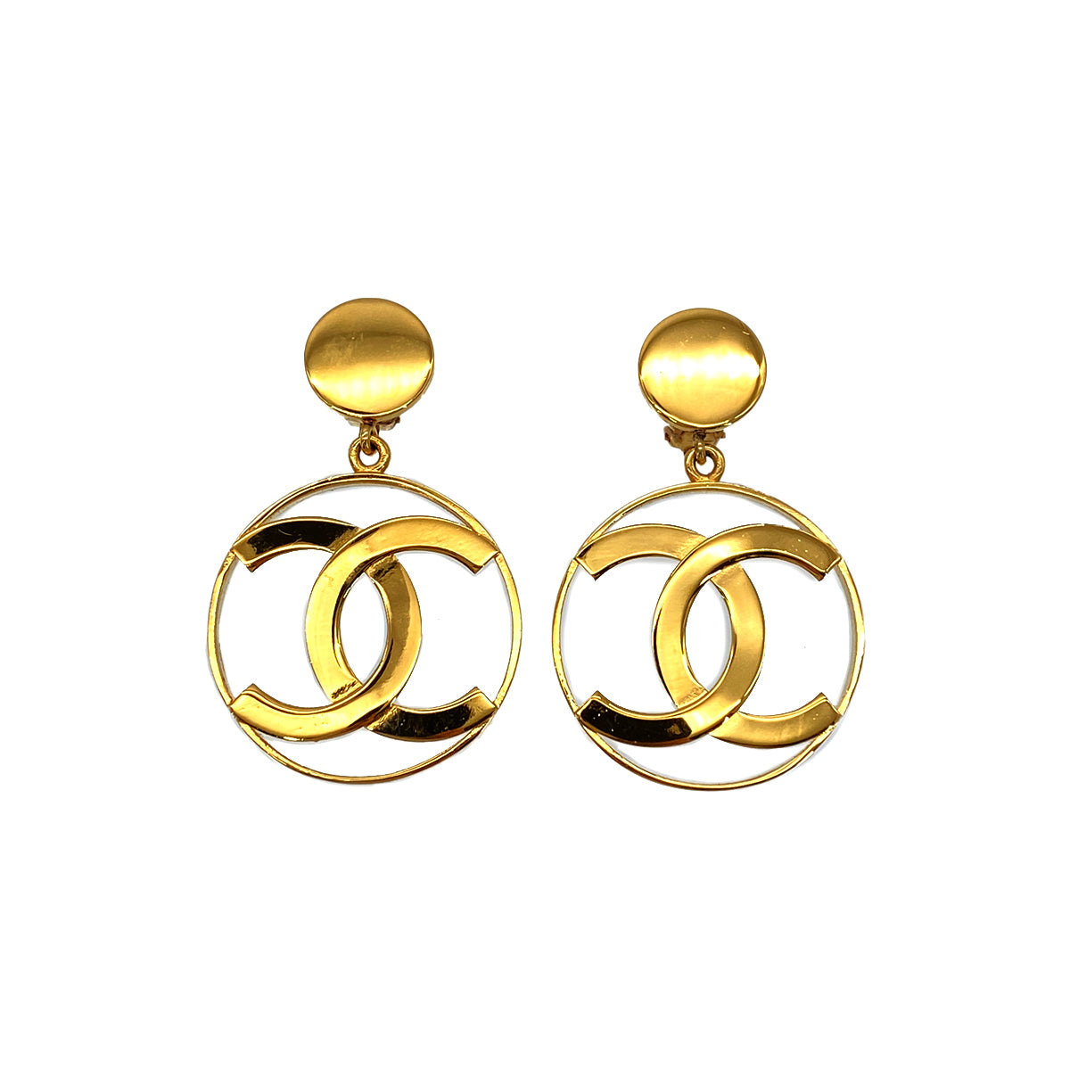 CHANEL VINTAGE EARRINGS COCOMARK SWING GOLD ACCESSORY 90288010