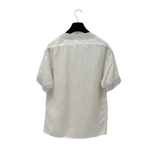 CHANEL VINTAGE COCO BUTTON SHORT SLEEVE SHIRT WHITE RTW 90288013 - PURPOSE