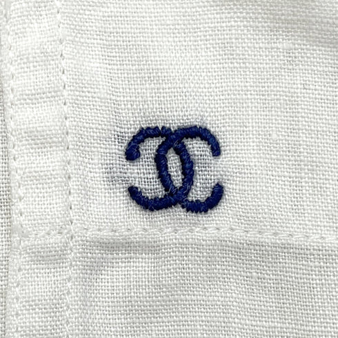 CHANEL VINTAGE COCO BUTTON SHORT SLEEVE SHIRT WHITE RTW 90288013 - PURPOSE