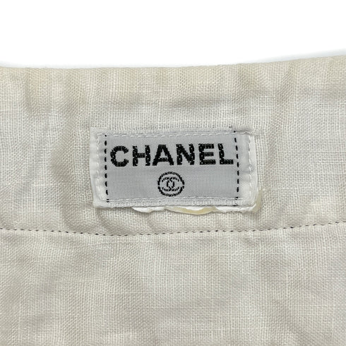 CHANEL VINTAGE COCO BUTTON SHORT SLEEVE SHIRT WHITE RTW 90288013 - PURPOSE