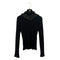 CHANEL FRILLS TOPS BLACK COTTON 34 P57 RTW 90288015
