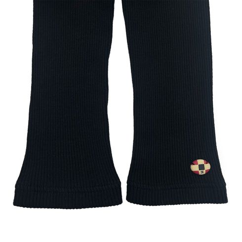 CHANEL FRILLS TOPS BLACK COTTON 34 P57 RTW 90288015