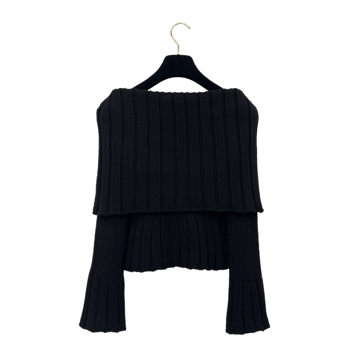 CHANEL VINTAGE KNIT TOPS BLACK WOOL 38 99A RTW 90288016
